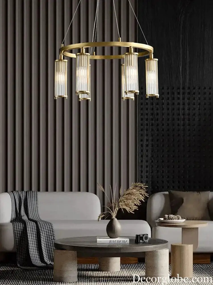 Modern Chandelier Luxury Light Minimalist Atmosphere Bedroom Dining Room Living Room Large Lamp Loft Fixtures Leather