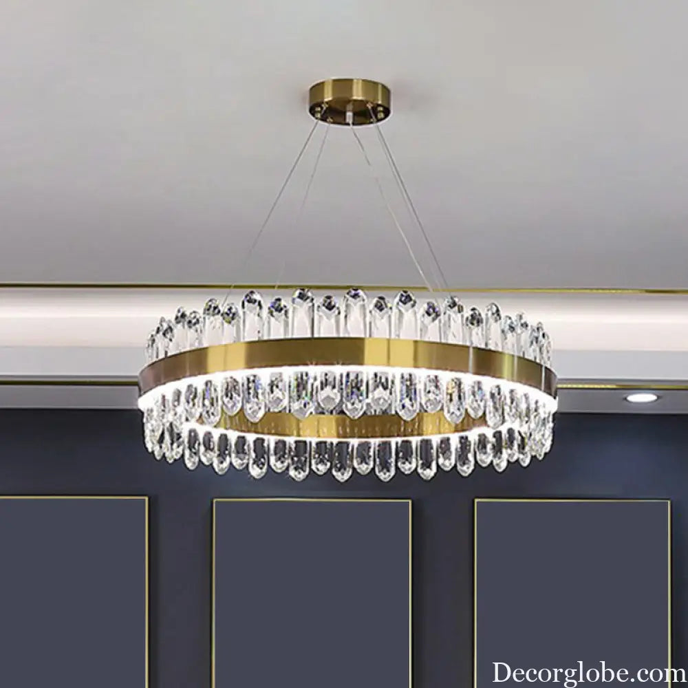 Modern Luxury Meets Light: Gold Halo Pendant Chandelier - DecorGlobe