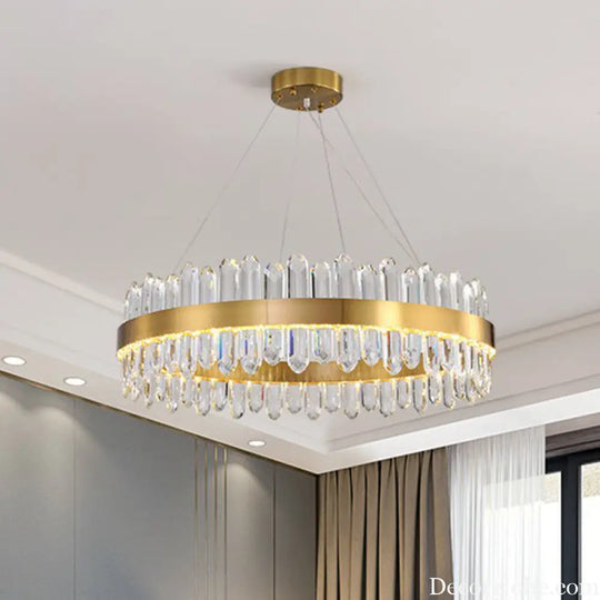 Modern Luxury Meets Light: Gold Halo Pendant Chandelier - DecorGlobe