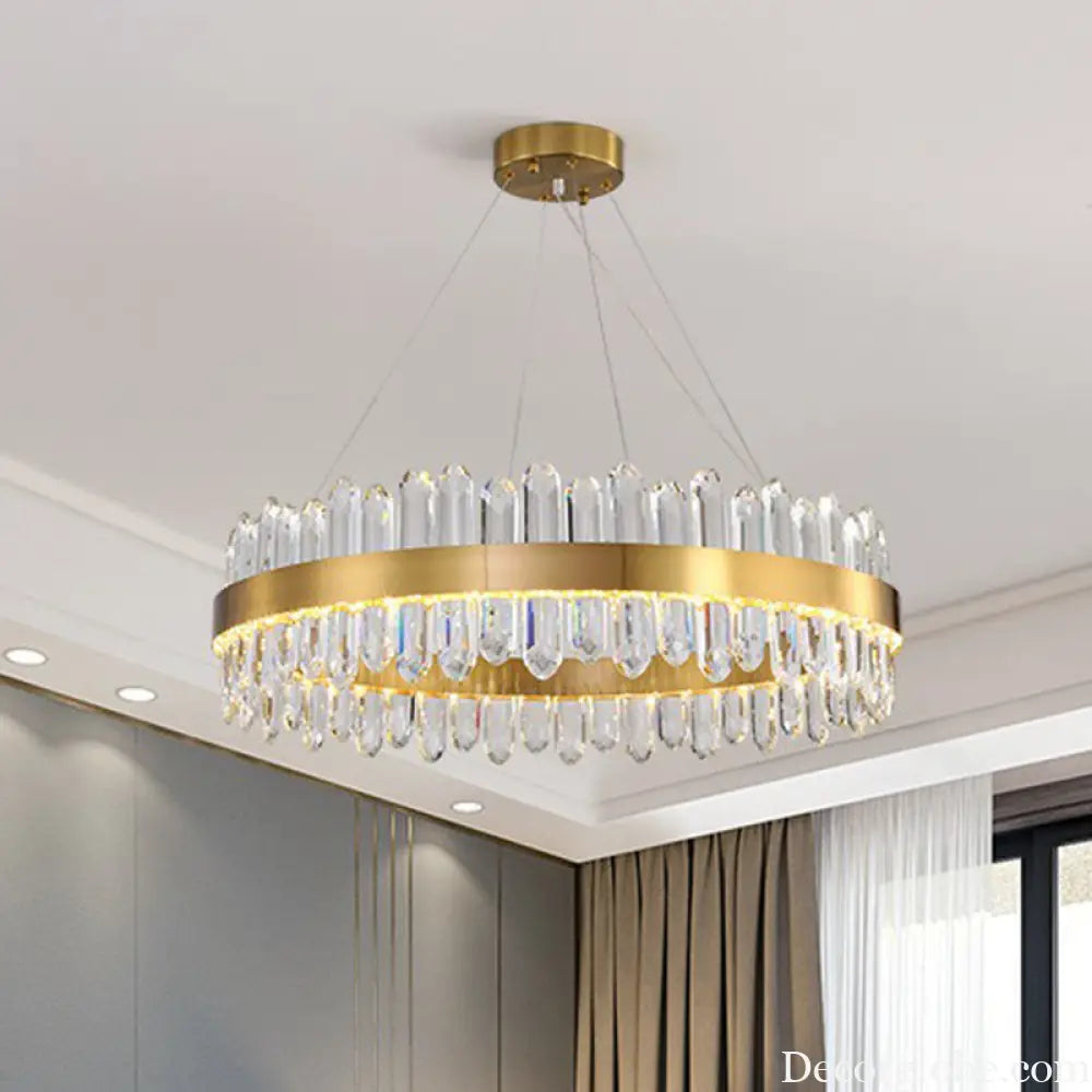 Modern Luxury Meets Light: Gold Halo Pendant Chandelier - DecorGlobe
