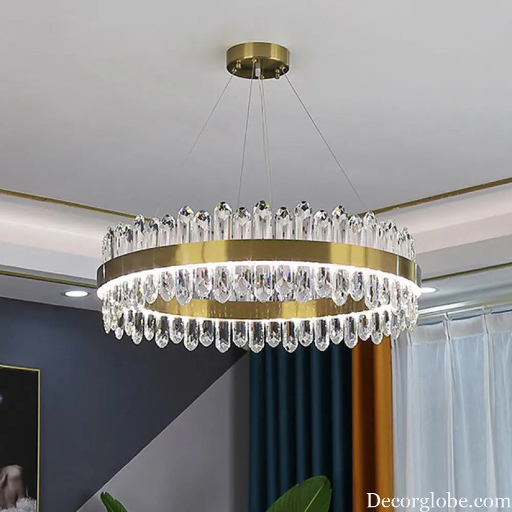 Modern Luxury Meets Light: Gold Halo Pendant Chandelier - DecorGlobe