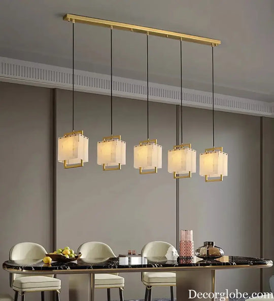 Modern Natural Marble LED Living Room Chandeliers - Elegant Lighting Fixtures for Staircases, Lofts, and Dining Rooms - DecorGlobe
