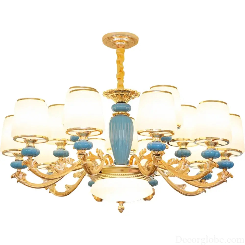 Modern Nordic Ceramic Crystal Chandelier - A Minimalist Lighting Fixture for Living Rooms, Dining Areas, Bedrooms, and Homes - DecorGlobe