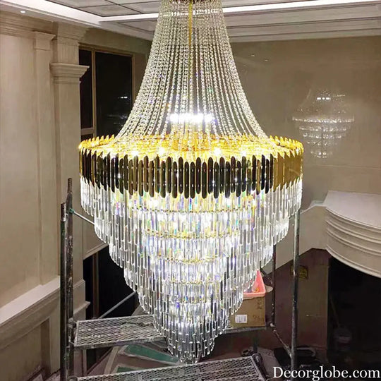 Modern Nordic Crystal Pendant Lights - Light Luxury Elegance for Villas, Hotels, and Double Staircase Living Spaces with LED Efficiency - DecorGlobe
