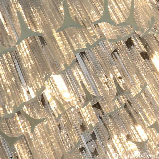 Modern Layered Chandelier Pendant Light with Crystal Bevels - 10 Bulbs in Silver Silver