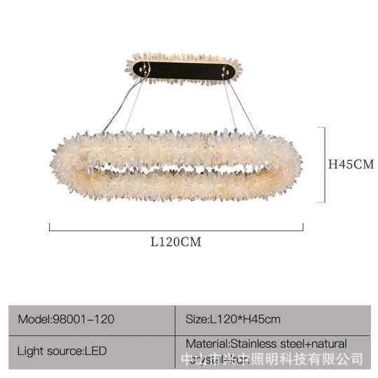 Modern Simple Crystal Chandelier – Luxury Living Room &amp; Bedroom Lighting L120 H45cm