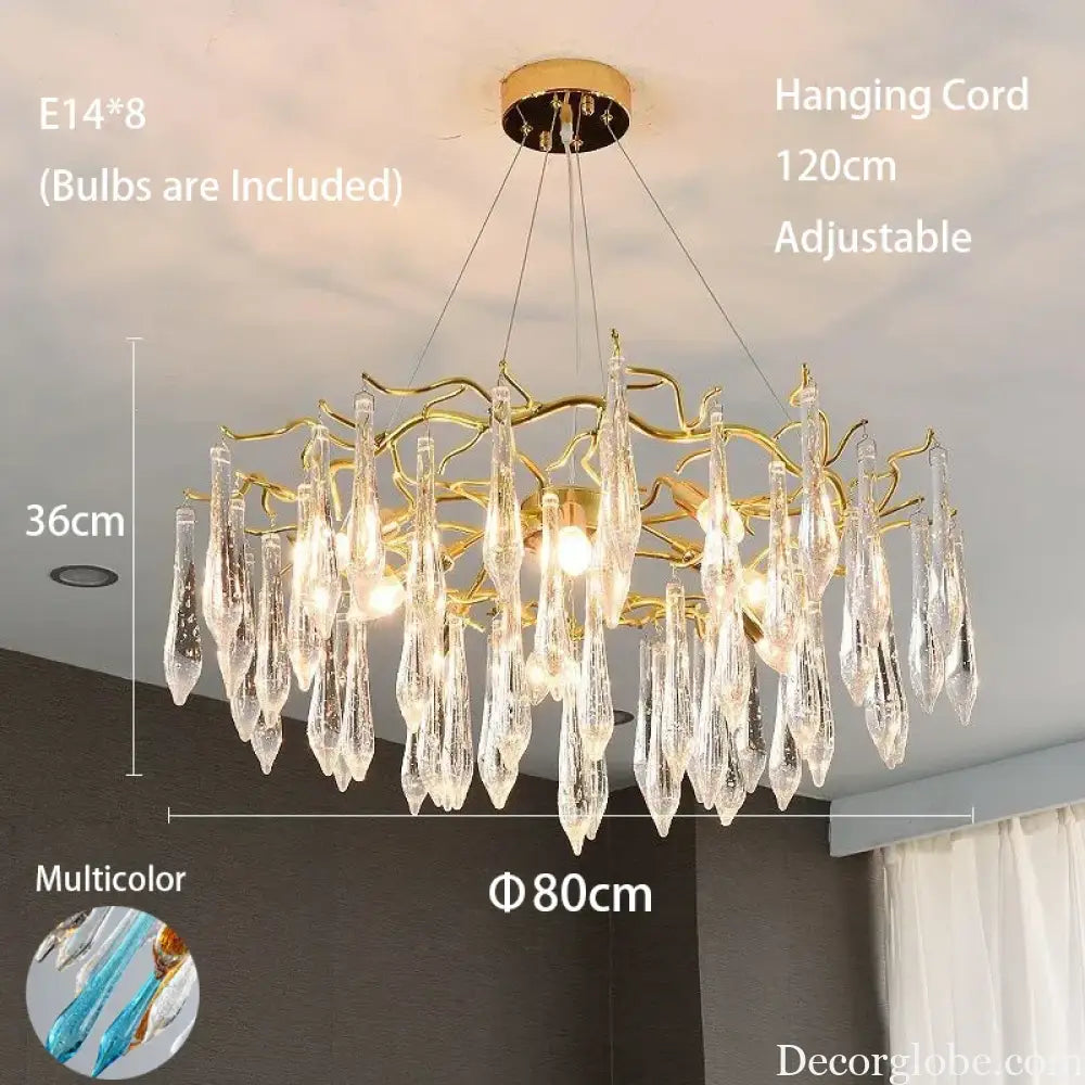 Multi-color Glass Drop Ceiling Chandeliers - Luxury LED Pendant Lights for Post-Modern Home Decor in Bedrooms - DecorGlobe