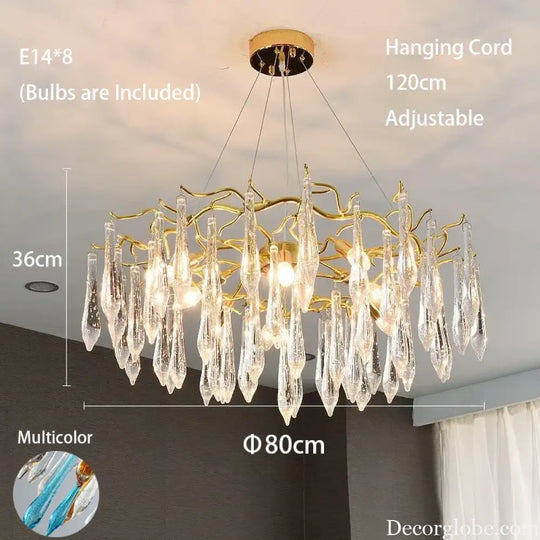 Multi-color Glass Drop Ceiling Chandeliers - Luxury LED Pendant Lights for Post-Modern Home Decor in Bedrooms - DecorGlobe
