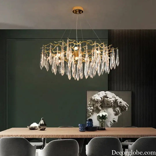 Multi-color Glass Drop Ceiling Chandeliers - Luxury LED Pendant Lights for Post-Modern Home Decor in Bedrooms - DecorGlobe