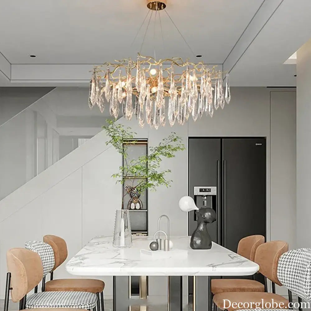 Multi-color Glass Drop Ceiling Chandeliers - Luxury LED Pendant Lights for Post-Modern Home Decor in Bedrooms - DecorGlobe