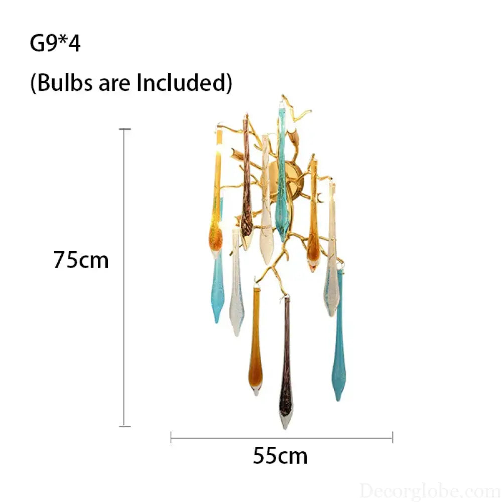 Multi-color Glass Drop Ceiling Chandeliers - Luxury LED Pendant Lights for Post-Modern Home Decor in Bedrooms - DecorGlobe