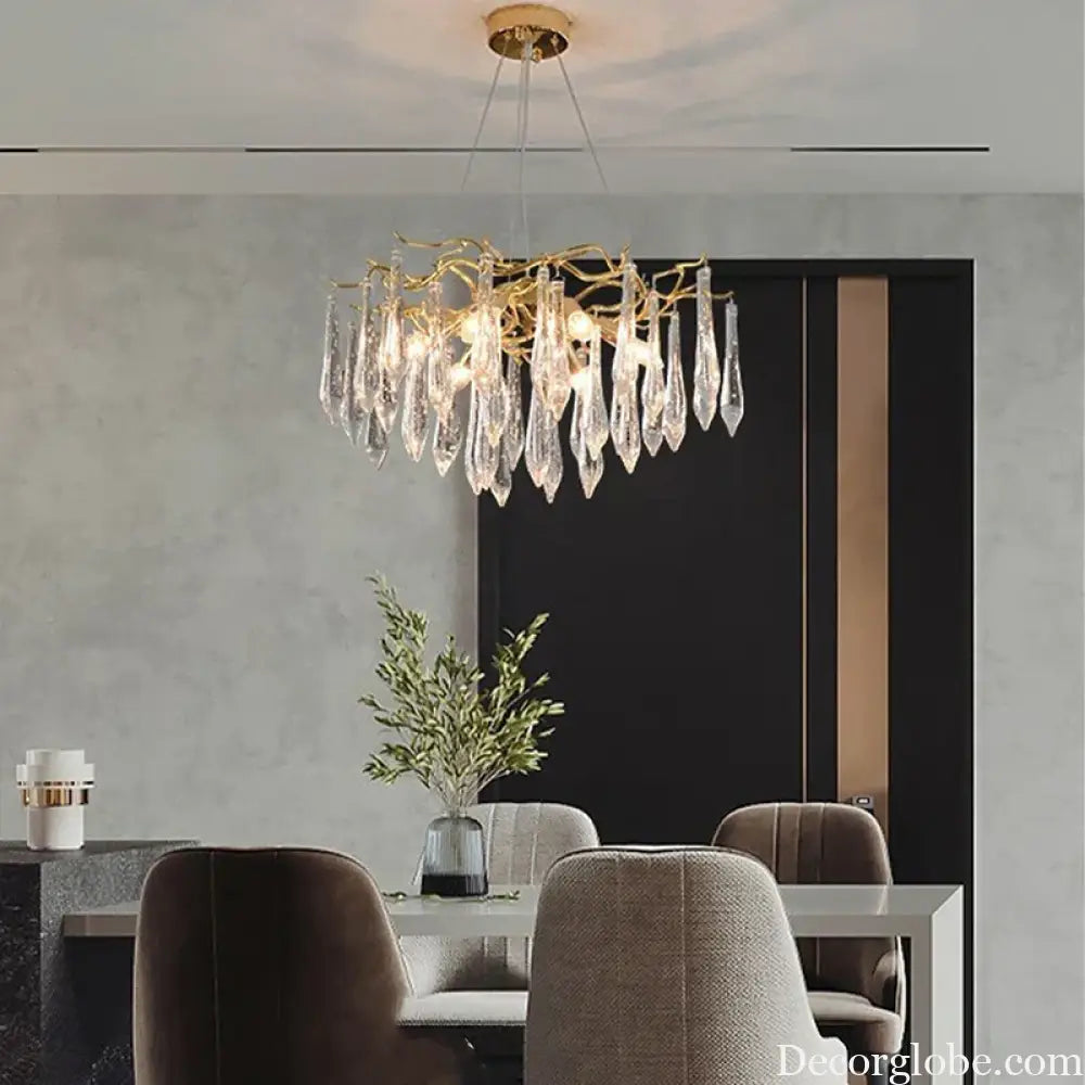 Multi-color Glass Drop Ceiling Chandeliers - Luxury LED Pendant Lights for Post-Modern Home Decor in Bedrooms - DecorGlobe