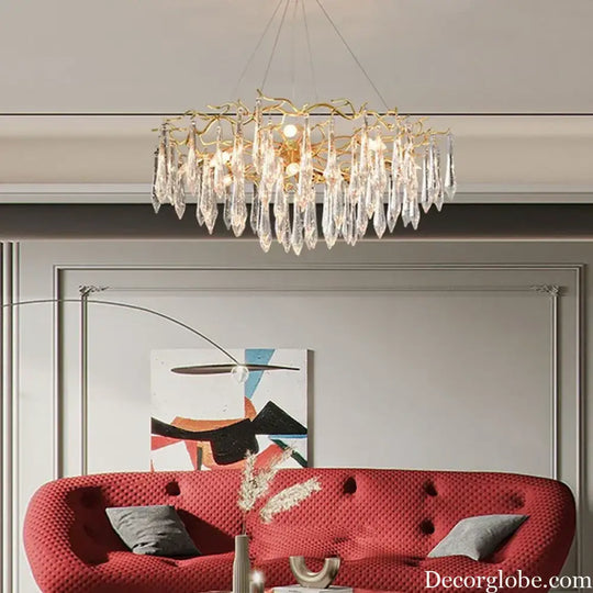 Multi-color Glass Drop Ceiling Chandeliers - Luxury LED Pendant Lights for Post-Modern Home Decor in Bedrooms - DecorGlobe