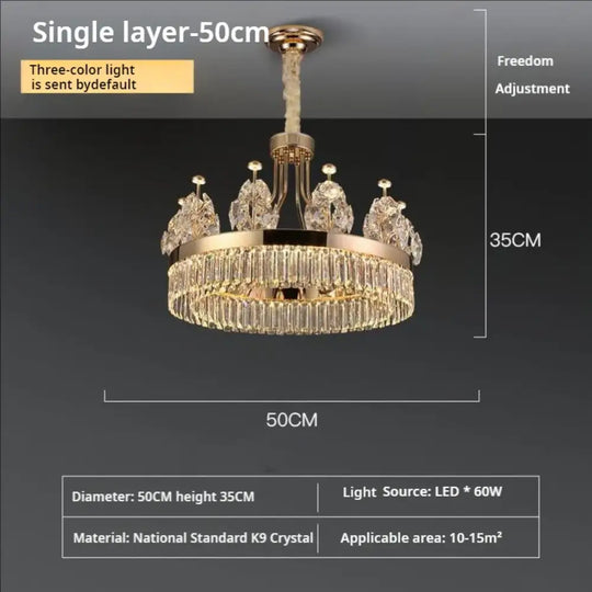 Building Home Atmosphere Living Room Postmodern Light Luxury Double-Layer Crystal Chandelier Villa Building Duplex