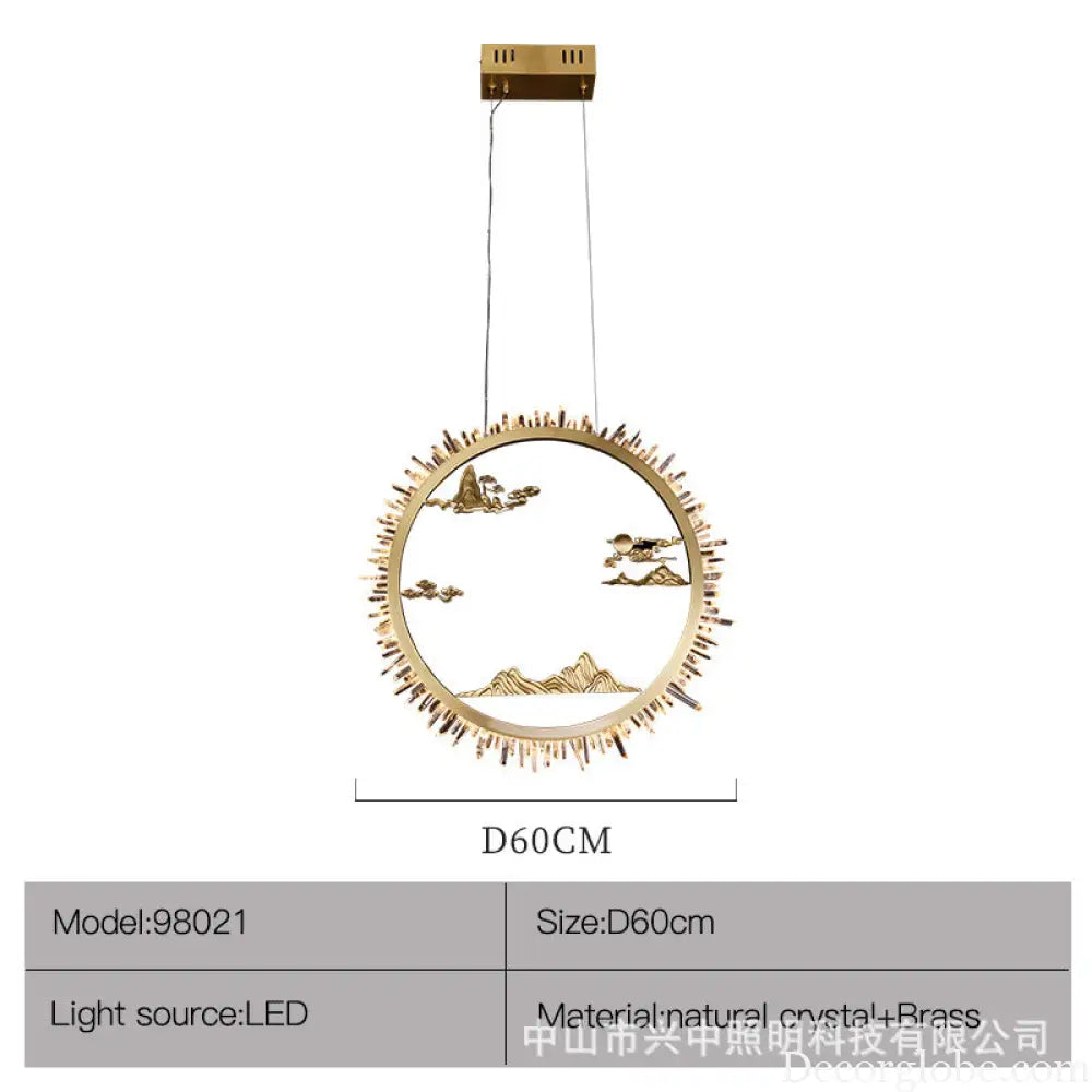 Natural Crystal Chandelier – 2025 Luxury Dining &amp; Bar Lighting D60cm