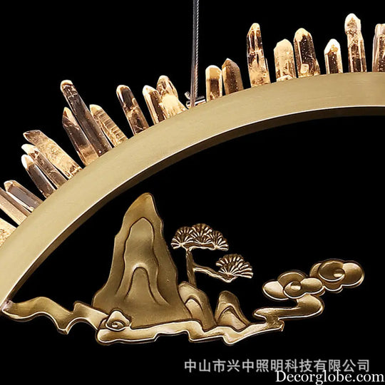Natural Crystal Chandelier – 2025 Luxury Dining &amp; Bar Lighting D60cm
