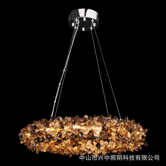 Natural Crystal Chandelier for Modern Living Spaces