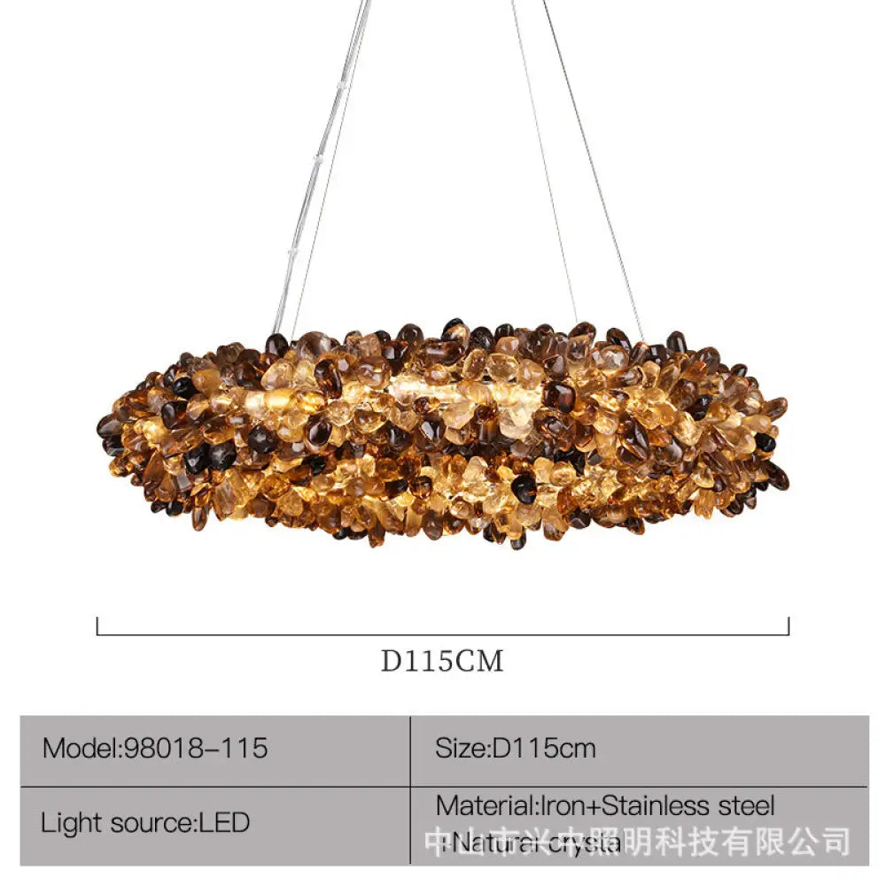 Natural Crystal Chandelier for Modern Living Spaces D115cm