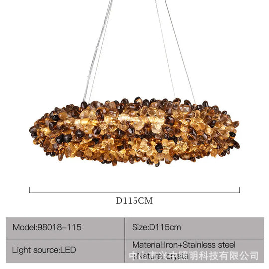 Natural Crystal Chandelier for Modern Living Spaces D115cm