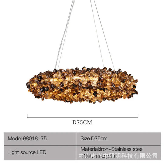 Natural Crystal Chandelier for Modern Living Spaces D75cm