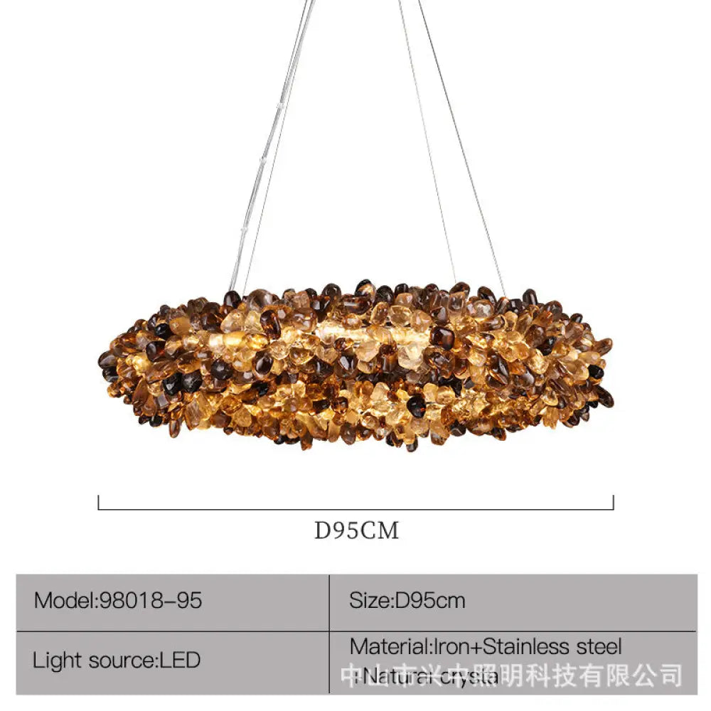 Natural Crystal Chandelier for Modern Living Spaces D95cm