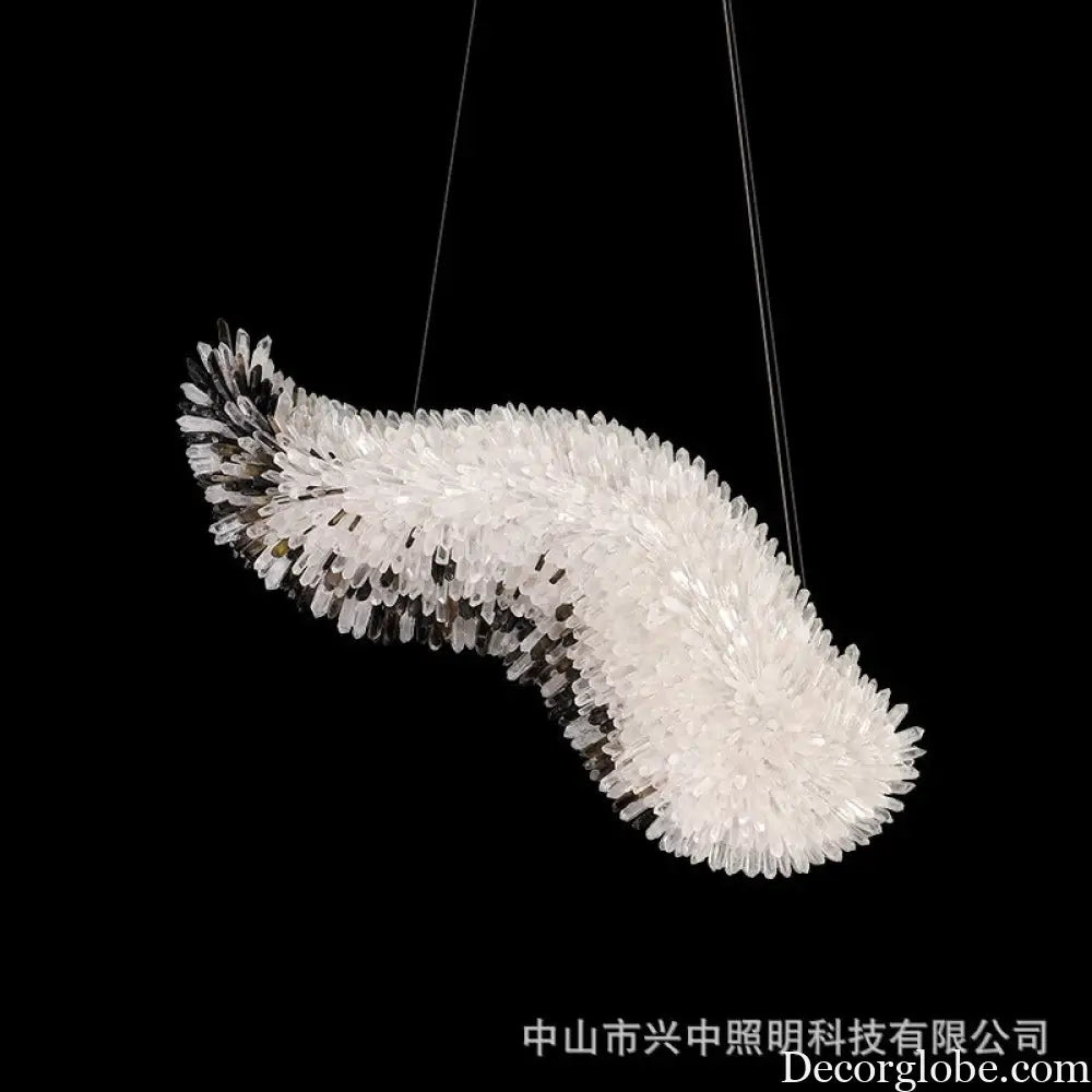 Natural Crystal Luxury Chandelier for Living Room and Dining L95 W36cm Chandelier