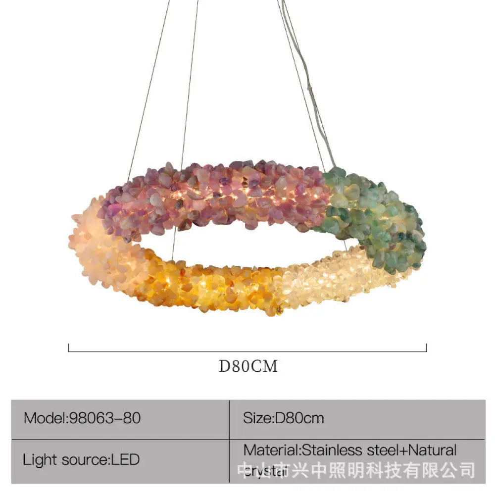 Natural Crystal Rough Stone Chandelier for Living &amp; Dining Rooms D80cm