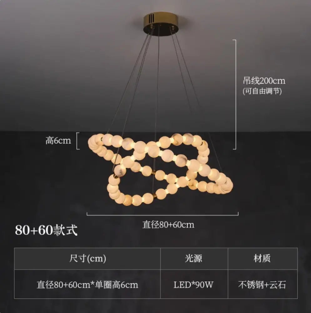 New Chinese Style High-End Marble Chandelier Living Room Chandelier High-End Light Luxury Modern Simple Villa