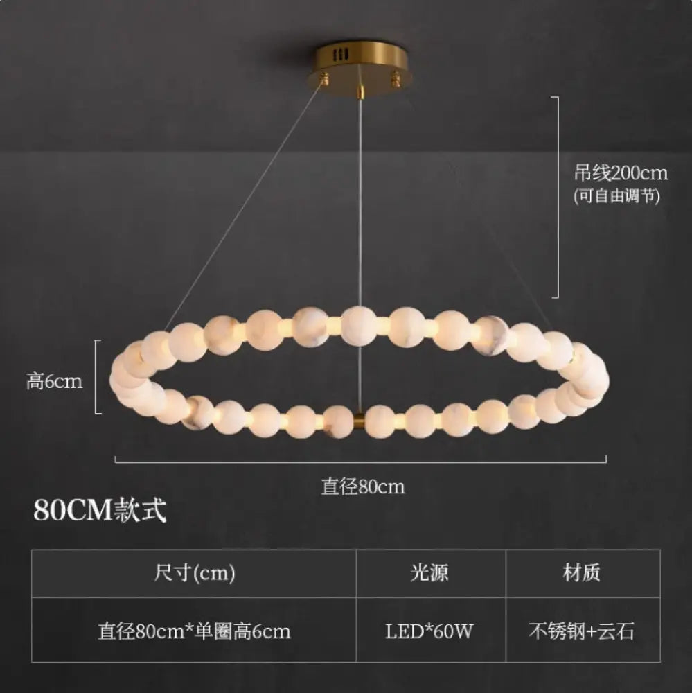 New Chinese Style High-End Marble Chandelier Living Room Chandelier High-End Light Luxury Modern Simple Villa