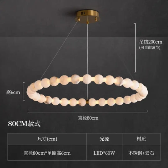 New Chinese Style High-End Marble Chandelier Living Room Chandelier High-End Light Luxury Modern Simple Villa