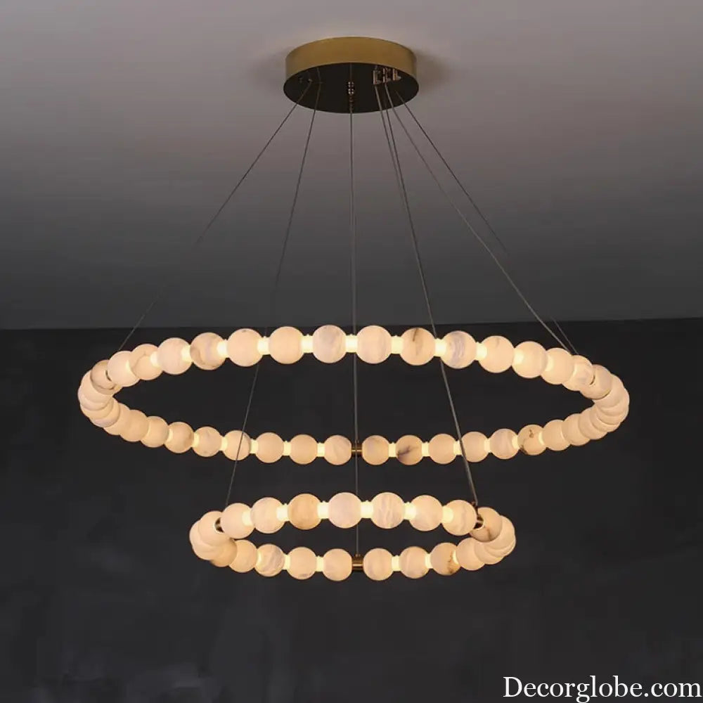 New Chinese Style High-End Marble Chandelier Living Room Chandelier High-End Light Luxury Modern Simple Villa