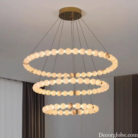 New Chinese Style High-End Marble Chandelier Living Room Chandelier High-End Light Luxury Modern Simple Villa