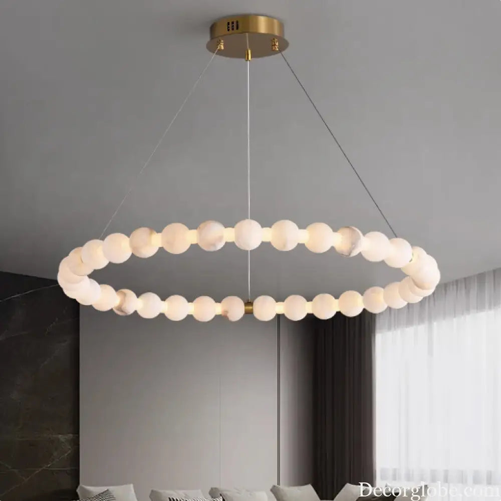 New Chinese Style High-End Marble Chandelier Living Room Chandelier High-End Light Luxury Modern Simple Villa