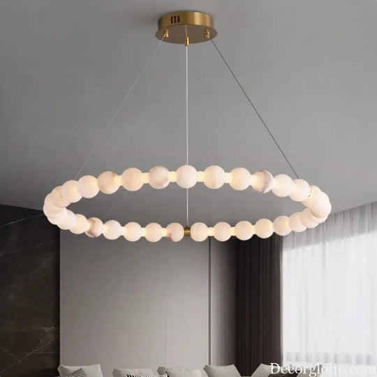New Chinese Style High-End Marble Chandelier Living Room Chandelier High-End Light Luxury Modern Simple Villa