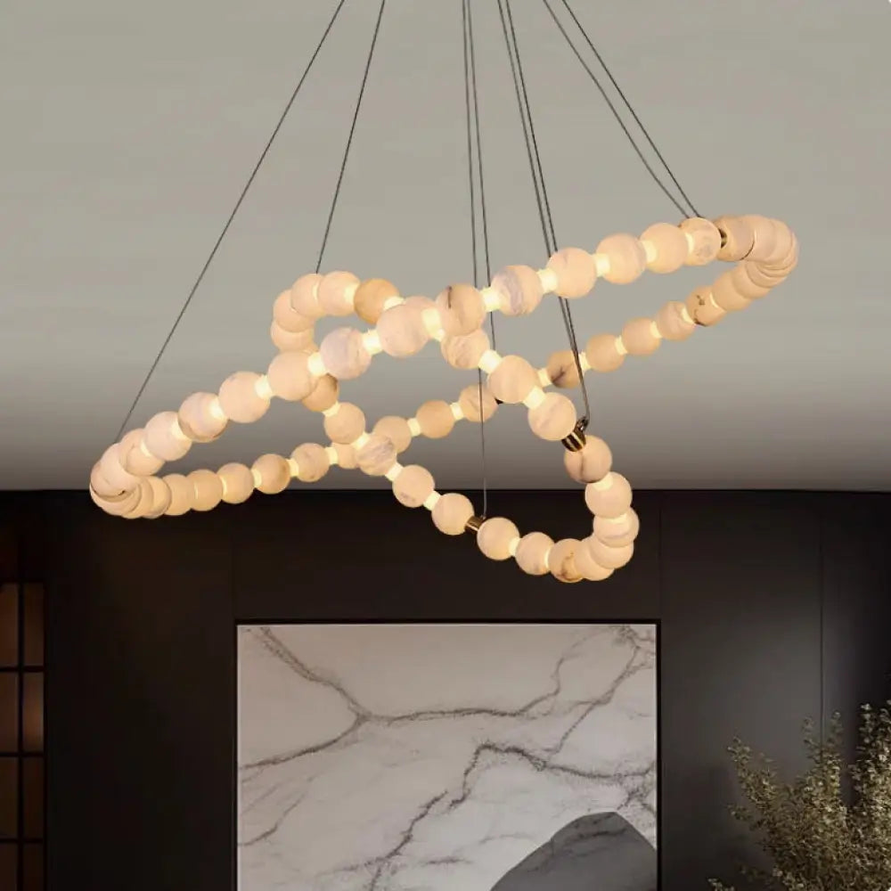 New Chinese Style High-End Marble Chandelier Living Room Chandelier High-End Light Luxury Modern Simple Villa
