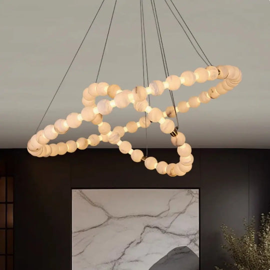 New Chinese Style High-End Marble Chandelier Living Room Chandelier High-End Light Luxury Modern Simple Villa
