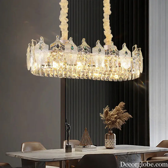 New Crystal Glass Chandelier - Luxury Modern Home Decor Lighting Fixture for Living Rooms and Bedrooms - DecorGlobe