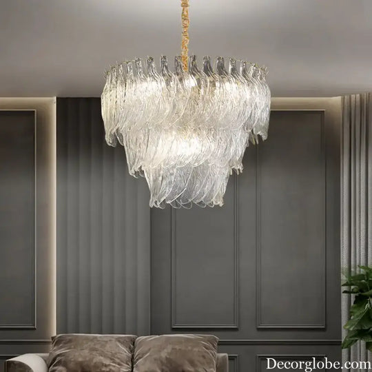 New Design Modern Style Golden Chandelier - Creative Artistry in Handmade Glass for Versatile Living Spaces - DecorGlobe