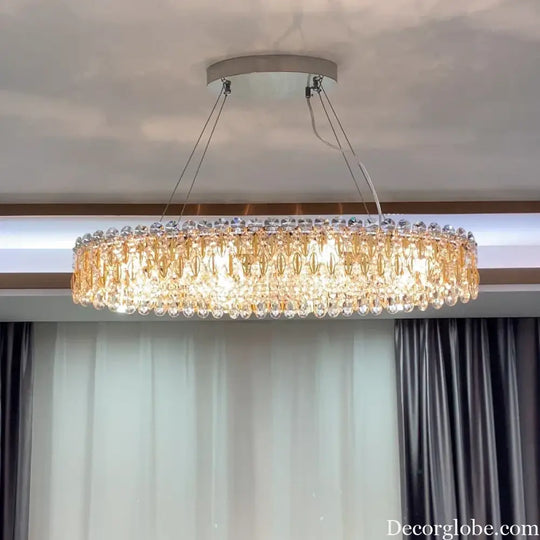 New Light Luxury K9 Crystal Chandelier - Chrome Elegance for Living, Dining, and Bedrooms - DecorGlobe