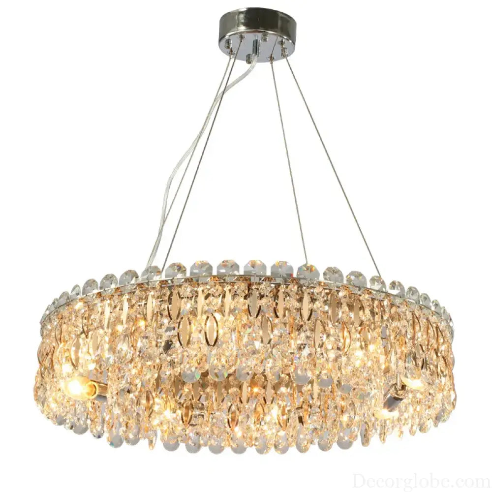 New Light Luxury K9 Crystal Chandelier - Chrome Elegance for Living, Dining, and Bedrooms - DecorGlobe