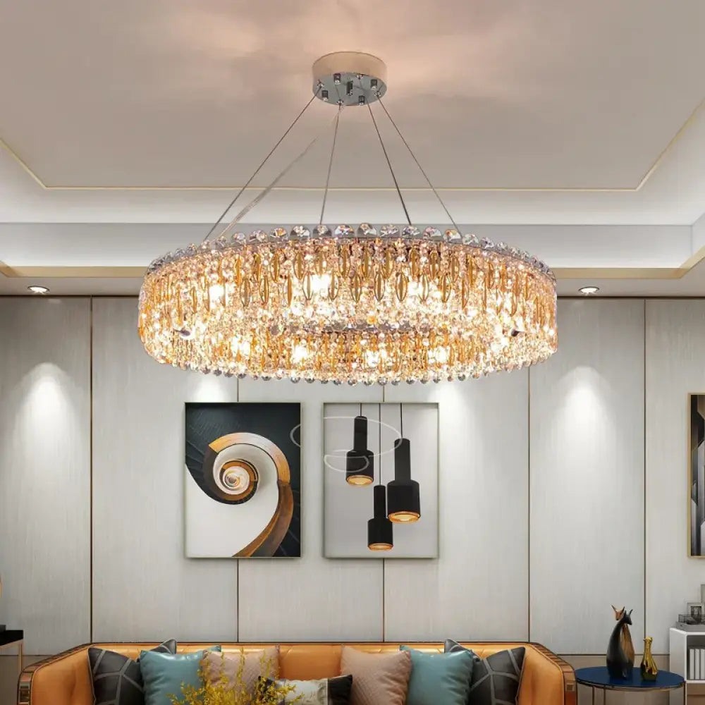 New Light Luxury K9 Crystal Chandelier - Chrome Elegance for Living, Dining, and Bedrooms - DecorGlobe