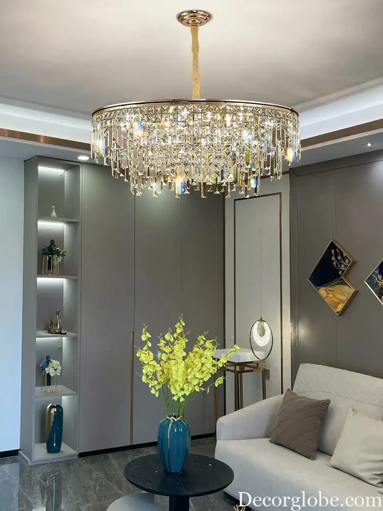 New Modern Crystal Chandelier - Effortless Elegance for Living, Dining, and Bedroom Spaces - DecorGlobe