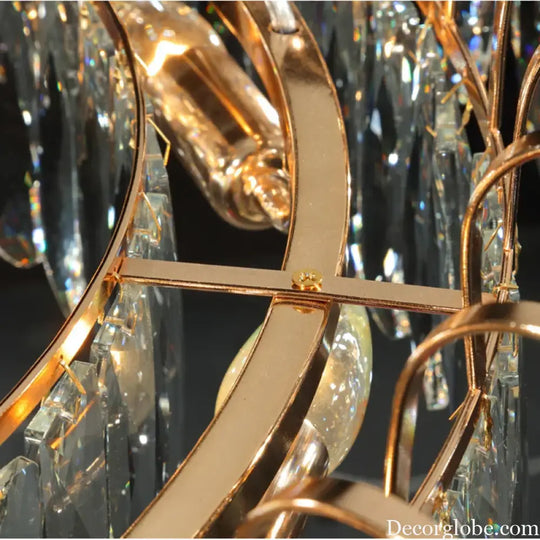 New Modern Crystal Chandelier - Luxurious Home Decor Lighting in Round Gold Design with LED Illumination - DecorGlobe