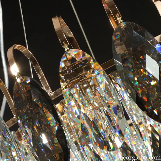 New Modern Crystal Chandelier - Luxurious Home Decor Lighting in Round Gold Design with LED Illumination - DecorGlobe