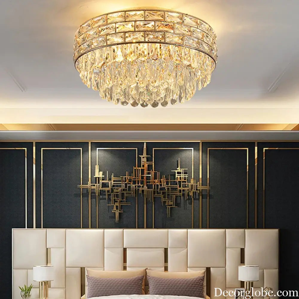 New Modern Crystal Ceiling Lamp - Light Luxury Design for Living, Dining, and Bedroom Spaces - DecorGlobe