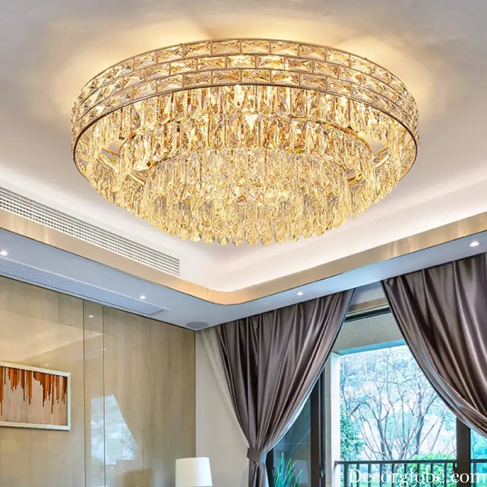 New Modern Crystal Ceiling Lamp - Light Luxury Design for Living, Dining, and Bedroom Spaces - DecorGlobe
