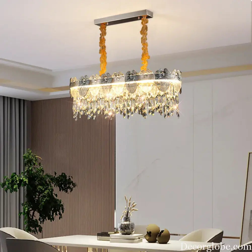 New Modern LED Pendant Lamp - Gold Luxury Round Crystal Ceiling Chandelier for Living Rooms, Bedrooms, Dining Rooms, and Kitchens - DecorGlobe