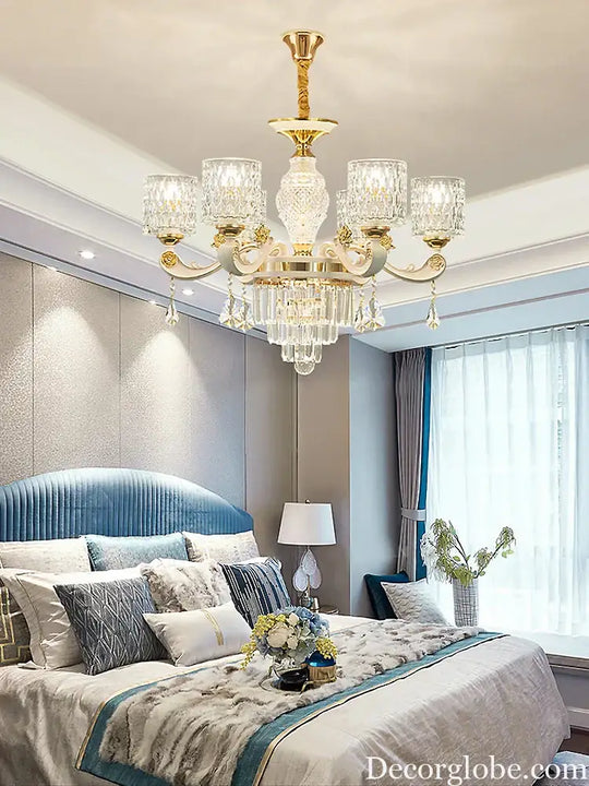 New European Style Crystal Ceiling Chandelier - Modern Luxury for High-Class Interiors - DecorGlobe