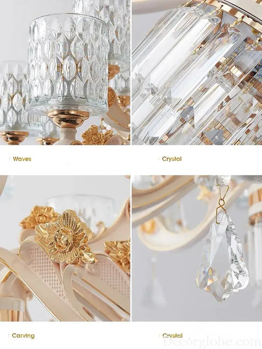 New European Style Crystal Ceiling Chandelier - Modern Luxury for High-Class Interiors - DecorGlobe