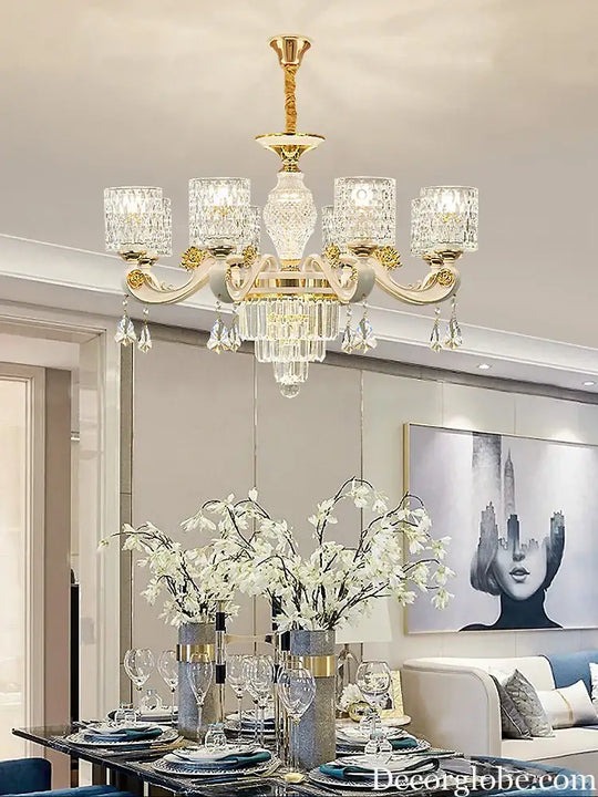 New European Style Crystal Ceiling Chandelier - Modern Luxury for High-Class Interiors - DecorGlobe